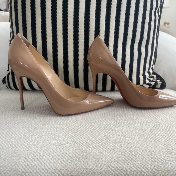 Christian Louboutin Nude Decollete Kate 554 100 Shoes - Picture 2 of 8